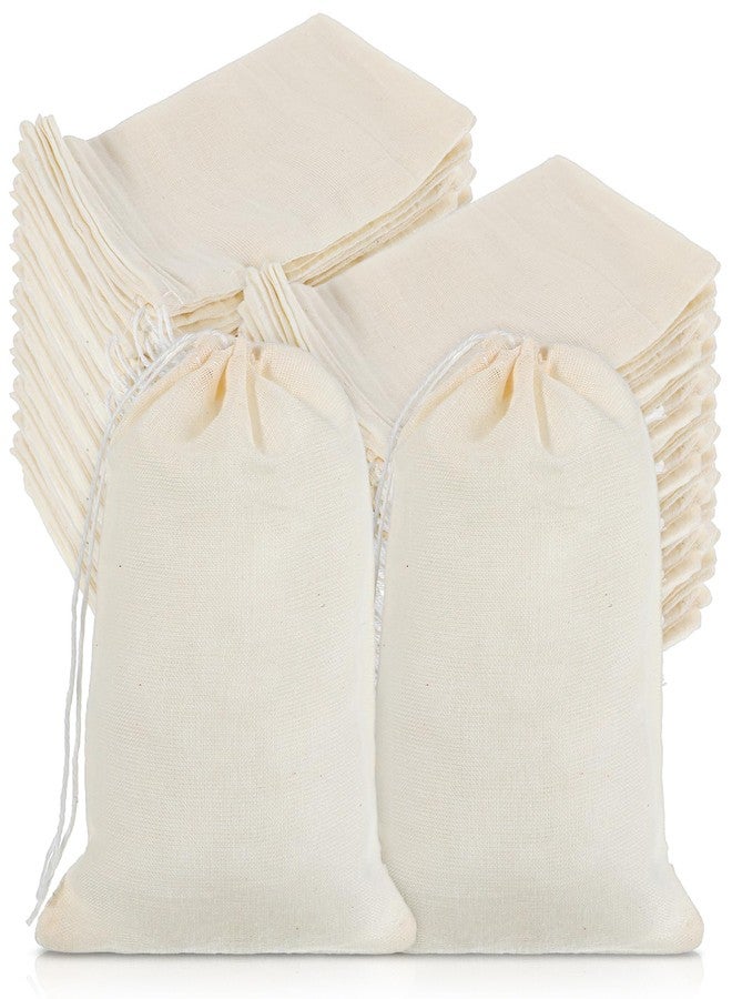 Dimeho 200 Pack Muslin Bags Cotton Drawstring Bags 4 x 3 Inches Canvas Linen Bag Reusable Sachet Bag Multipurpose Empty Gift Pouch for Tea Jewelry Wedding Party Home Supplies Favors Storage - Image 1
